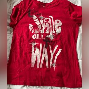 Red ‘Let’s Jingle all the way’ shirt